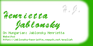 henrietta jablonsky business card